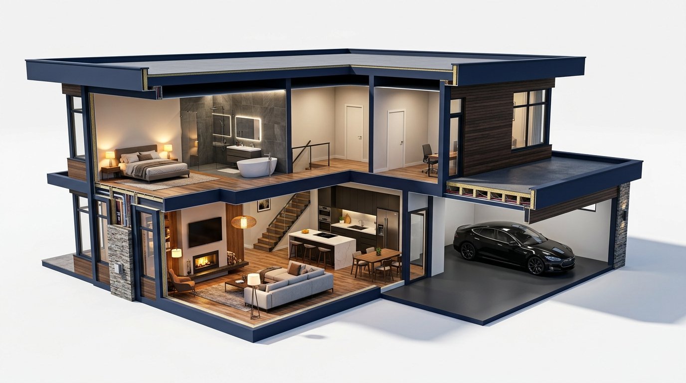 3D Architectural Cutaway Model